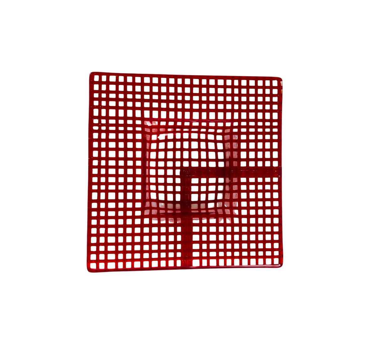 3 Trinket Dish Small Red Geometric