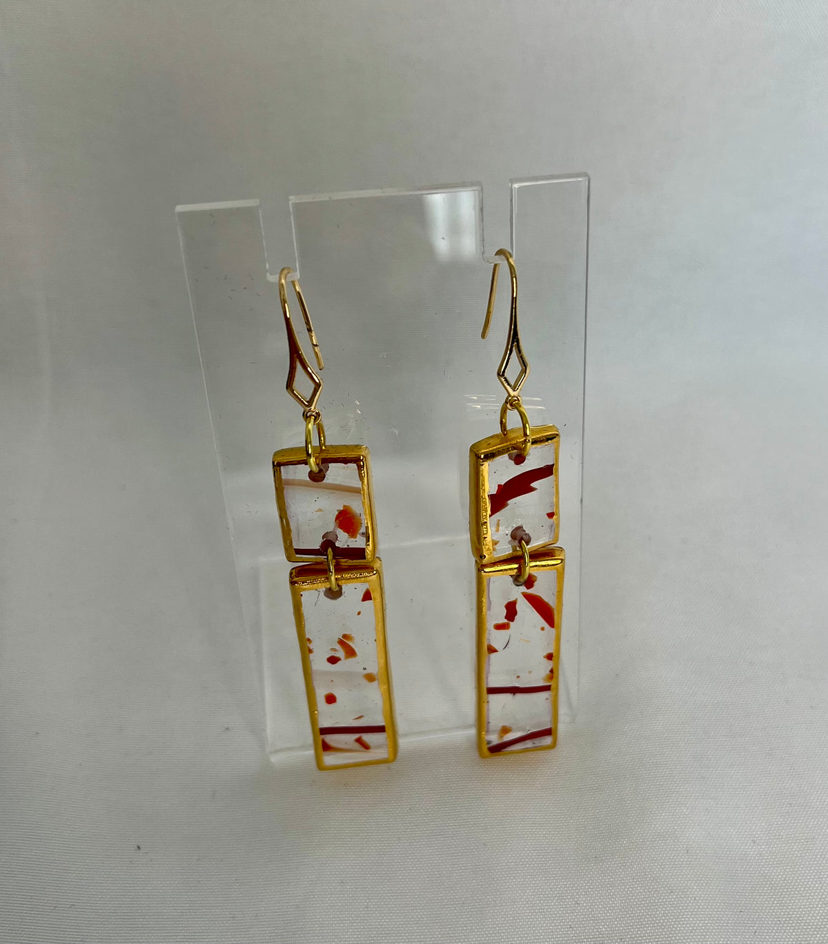 1 Orange Fleck Double Drop Earrings