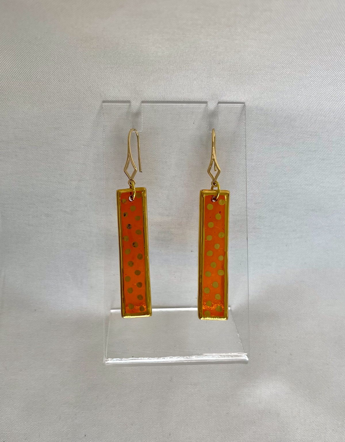 1 Thin Orange Dot Earrings
